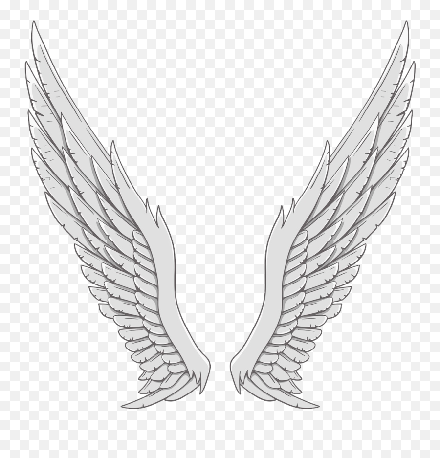 Angel Wing White - Silver Angel Wings Png Download 1024 Feathery Wings Emoji,Angel Wings Clipart