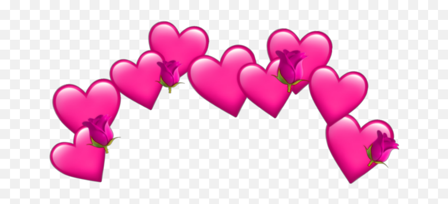 Pink Hearts Hearts Pinkhearts Pinkheart Emoji - Red Pink Hearts Crown Transparent,Red Heart Png