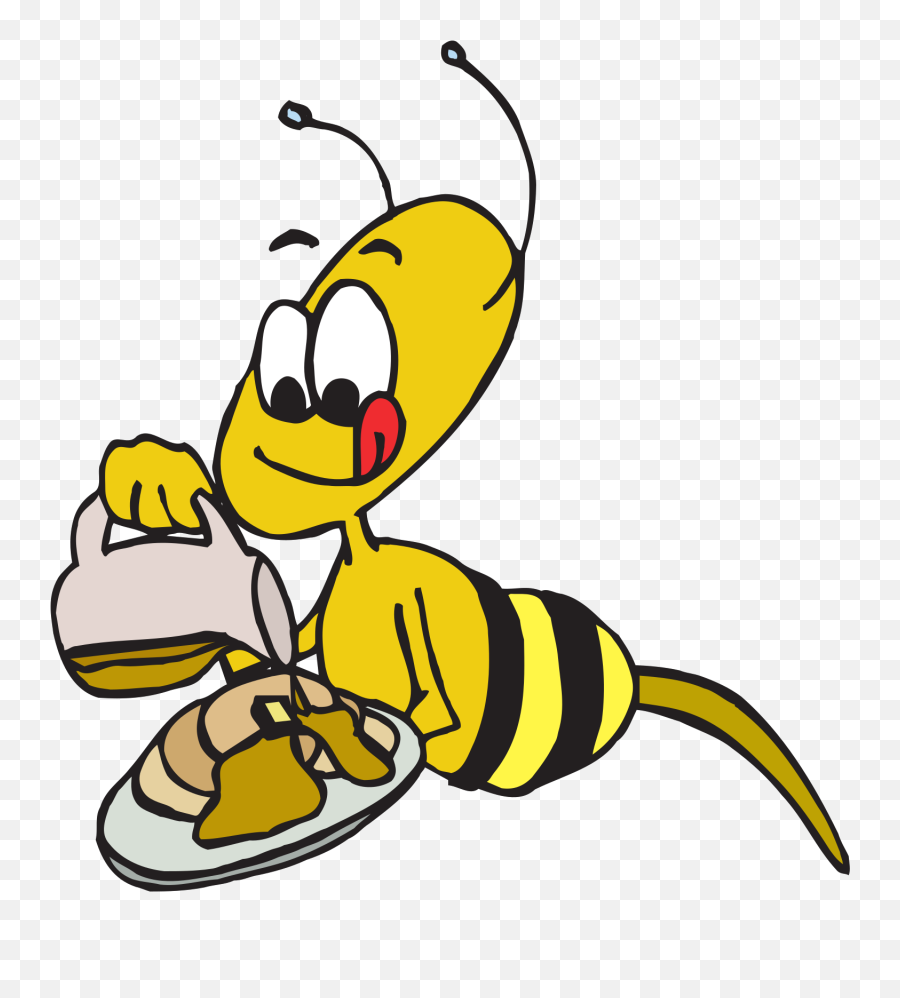 Bee Eating Pancakes Svg Vector Bee - Bees Eating Clipart Emoji,Pancakes Clipart