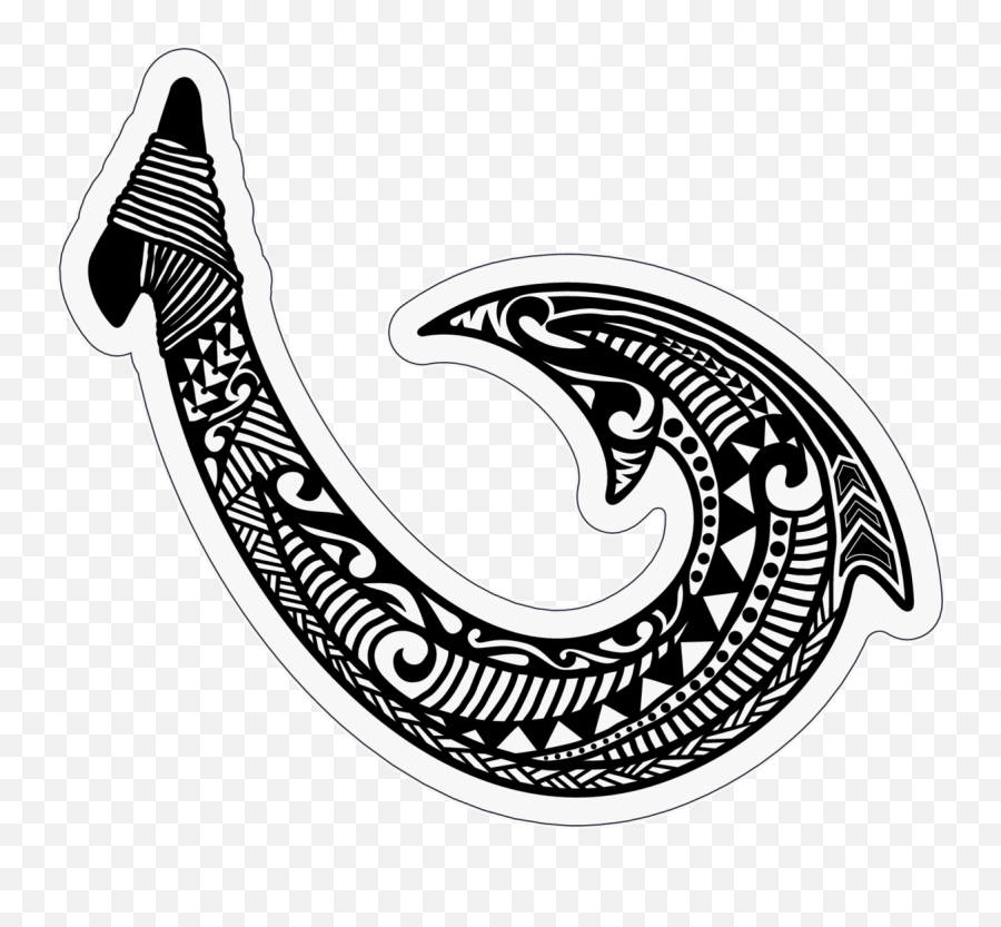 Tribal Hawaiian Fish Hook Sticker - Hawaiian Fish Hook Maui Tribal Fish Hook Emoji,Hook Clipart