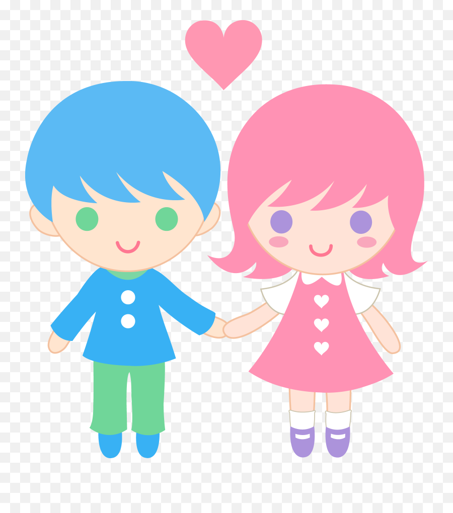 Cute Children Clipart Cute Valentines - Cute Boy And Girl Holding Hands Clipart Emoji,Children Clipart