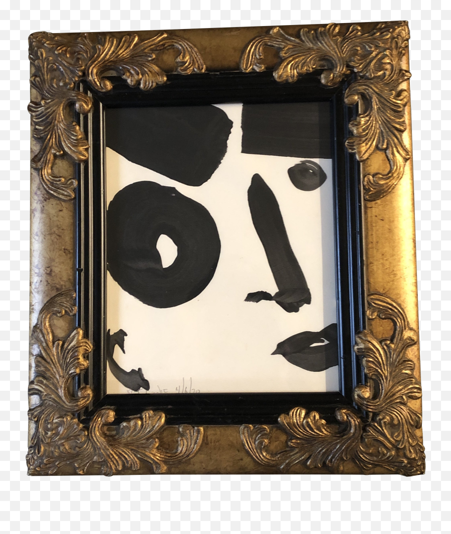 Original Contemporary Robert Cooke Abstract Face Painting Ornate Frame - Picture Frame Emoji,Ornate Frame Png