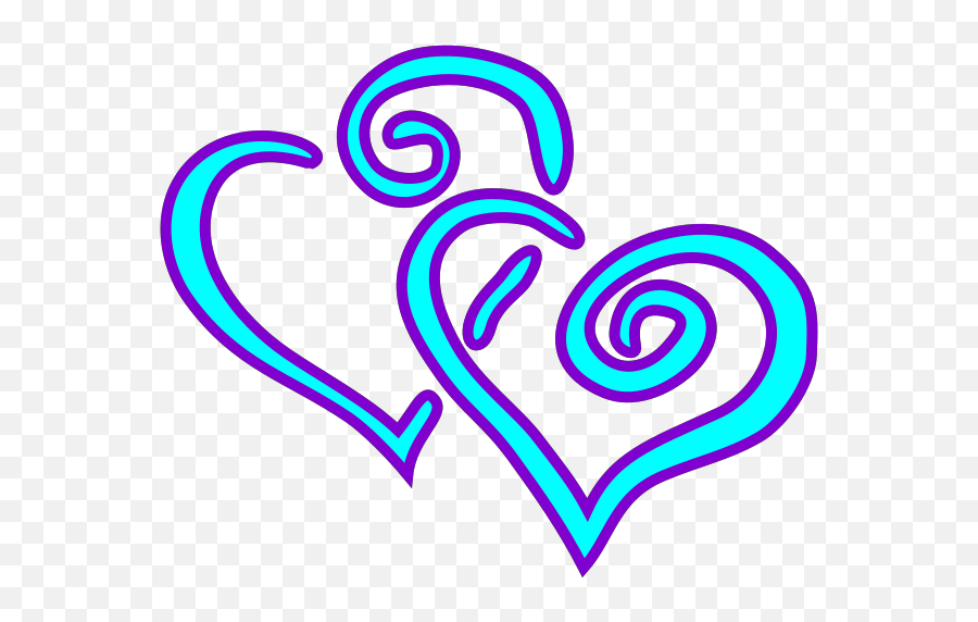 Aqua Purple Double Hearts Svg Vector Emoji,Double Hearts Clipart
