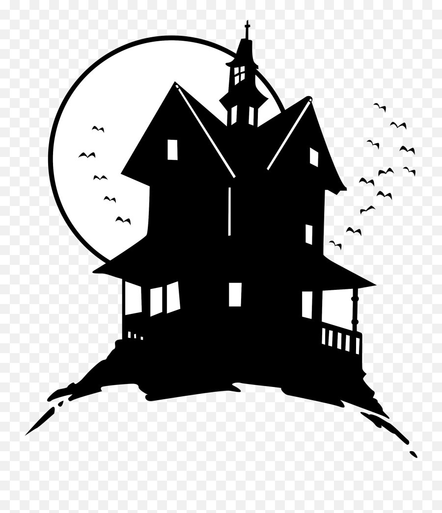 Haunted House Clipart - Clip Art Spooky House Emoji,Haunted House Clipart