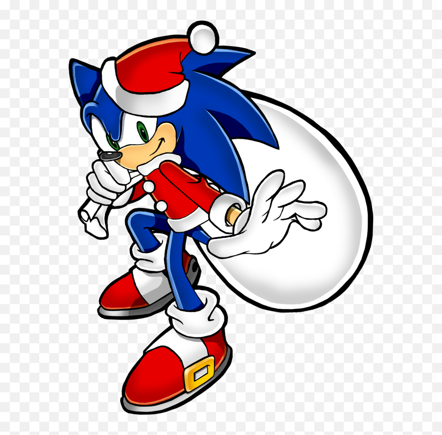 Download Hd Hedgehog Clipart Holiday - Santa Sonic The Hedgehog Transparent Emoji,Hedgehog Clipart