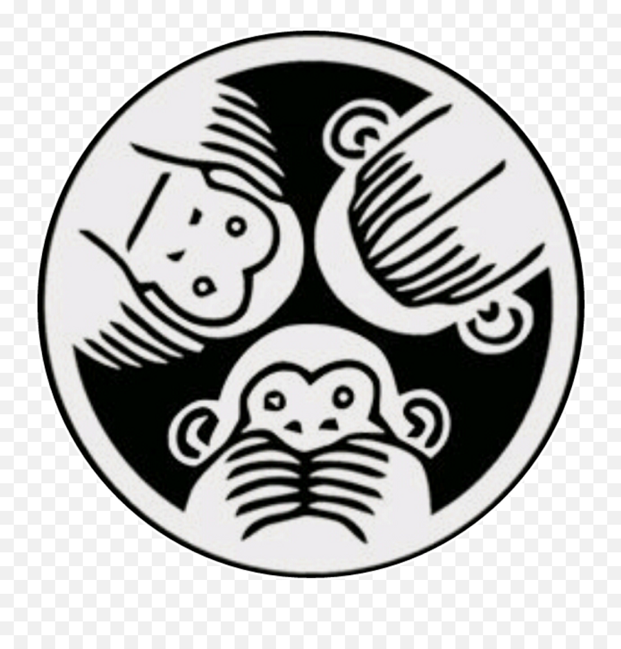 Monkey Clip Art Black And White - Png Download Full Size Three Wise Monkeys Emoji,Monkey Clipart Black And White