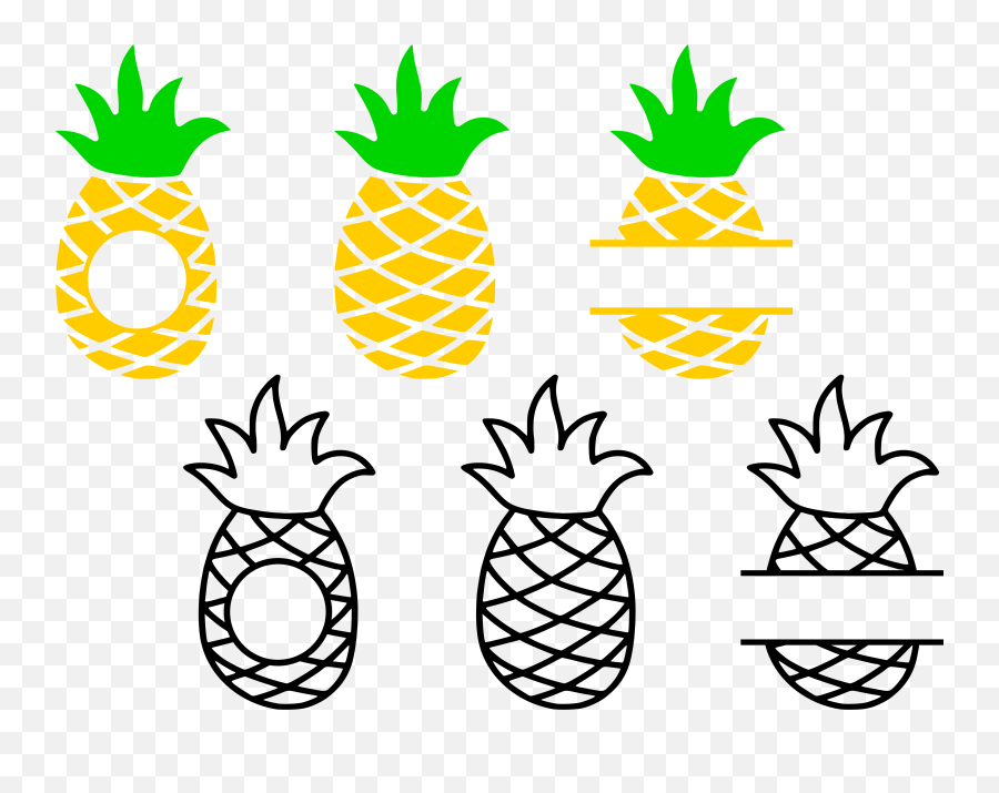 Pineapple Clipart - Picture Black And White Download Heart Pineapple Monogram Clipart Emoji,Pineapple Clipart Black And White