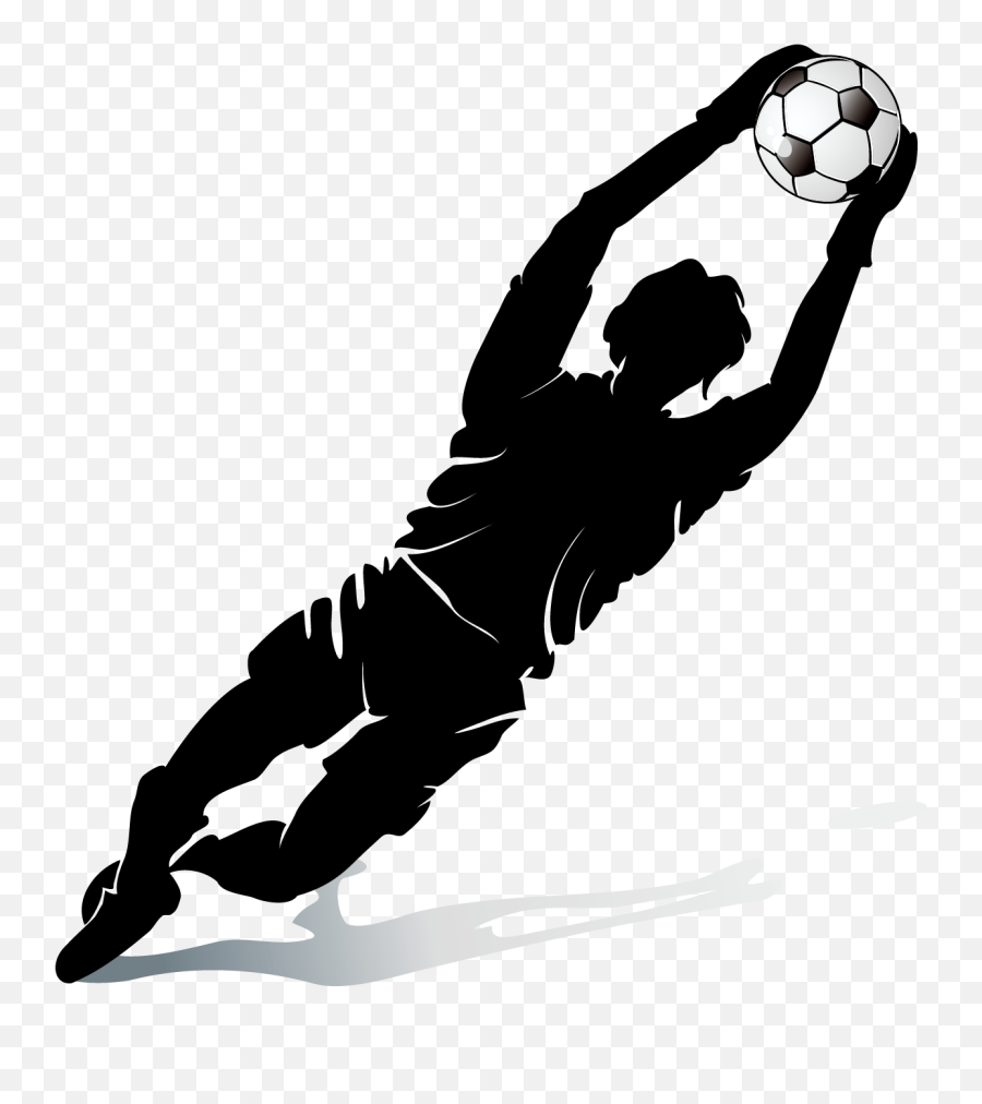 Football Player Silhouette Png Download - Transparent Soccer Transparent Soccer Goalie Silhouette Emoji,Soccer Player Clipart