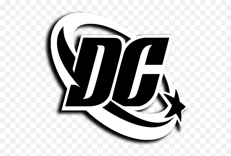 Dc Comics Logo In Black White And Dc - Adesivo Dc Emoji,Dc Comics Logo