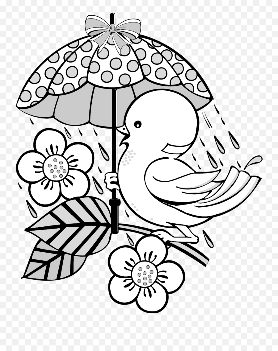 Quail Clip Art - Bird With Umbrella Drawing Emoji,Quail Clipart