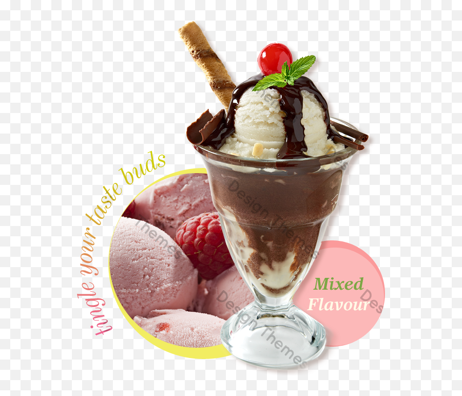 Download Single - Image Fancy Ice Cream Sundae Full Size Cup Chocolate Vanilla Ice Cream Emoji,Ice Cream Sundae Png