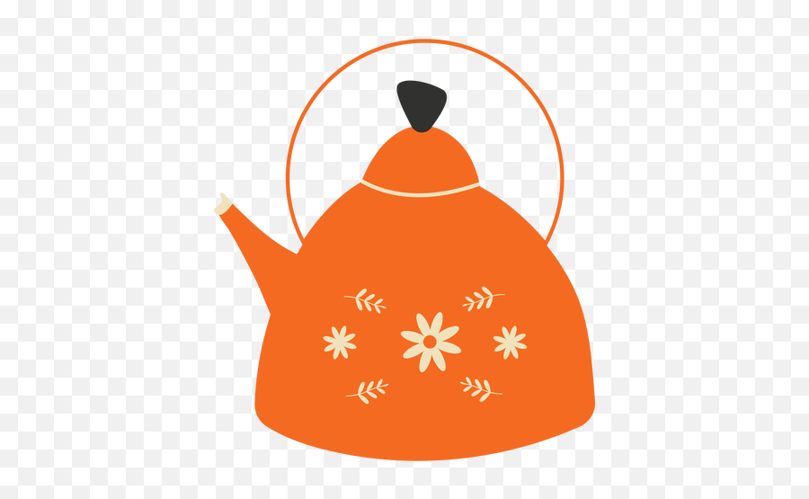 Flat Teapot Orange Flowers - Transparent Png U0026 Svg Vector File Emoji,Orange Flowers Png