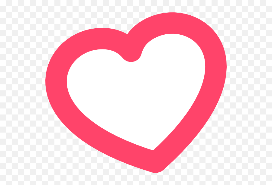 Red Outline Heart 7degree Left Clip Art - Cute Pink Heart Outline Emoji,Heart Outline Png