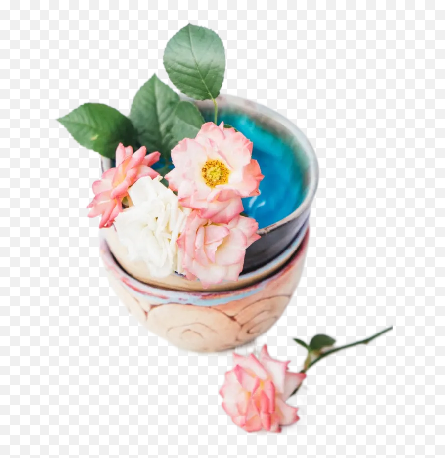 Pink Flower In Blue Glass Bowl Transparent Background Emoji,Blue Flower Transparent Background
