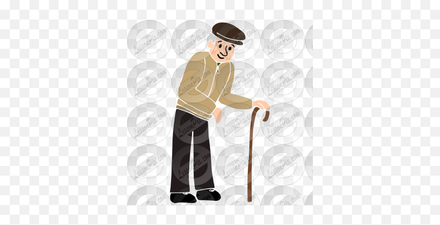 Old Man Stencil For Classroom Therapy - Walking Stick Emoji,Old Man Clipart