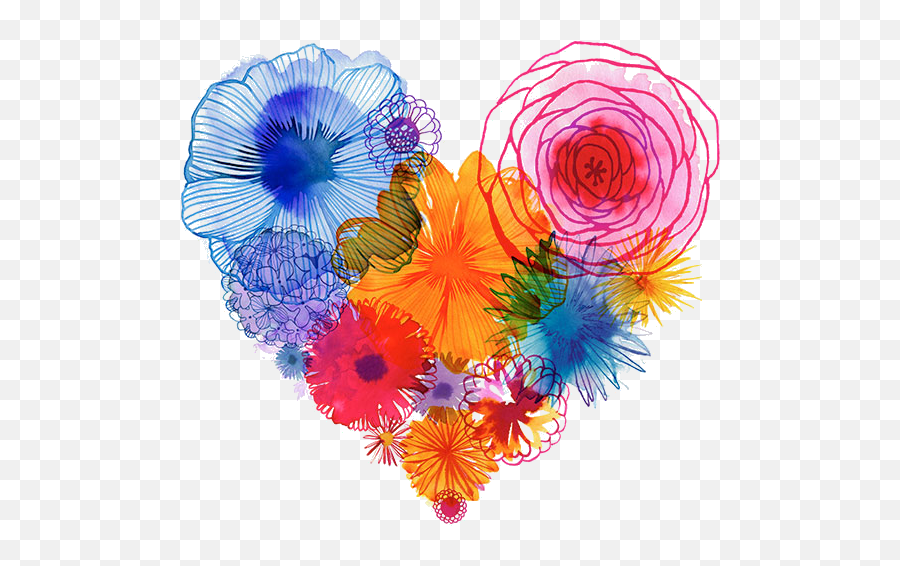 Art Illustration Flowers - Transparent Watercolor Heart Background Emoji,Watercolor Heart Png