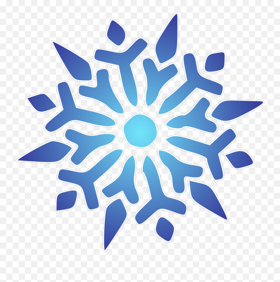 Snowflake Blue Radiant Svg Vector Snowflake Blue Radiant - Snowflake Cartoon Png Emoji,Snow Flake Clipart