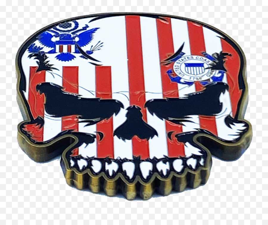 El5 - 014 Us Coast Guard Flag Cutter Coastie Skull Anchor Scary Emoji,U.s.coast Guard Logo