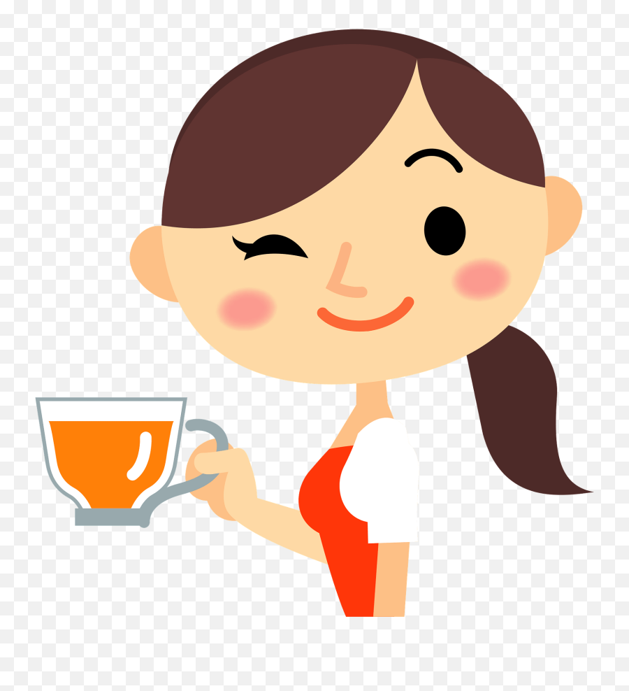 Woman Drinking Tea Clipart - Girl With Tea Clipart Emoji,Tea Clipart