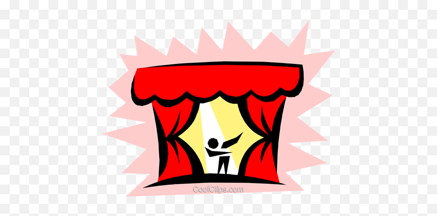 Theatre Curtains Royalty Free Vector Clip Art Illustration - Cortina Teatro Desenho Png Emoji,Curtains Clipart