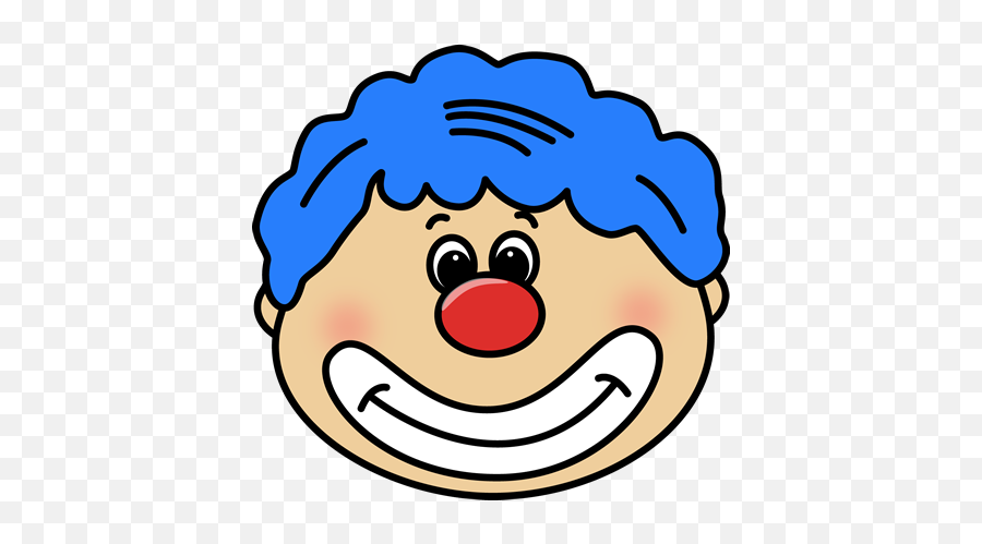 Clown Head Clip Art Clipart Free - Transparent Clown Face Clipart Png Emoji,Clown Clipart