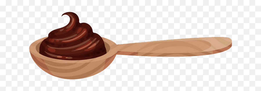 Chocolate In A Spoon Clipart Transparent - Clipart World Emoji,Wooden Spoon Clipart