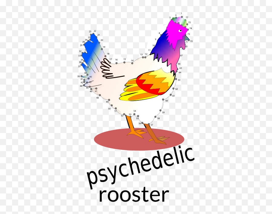 Free Clip Art Psychedelyc Rooster By Arcalaus Emoji,Rooster Clipart Free
