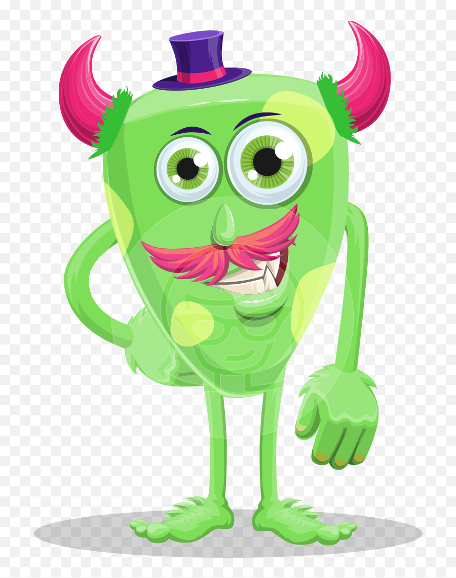 Cartoon Monster With Horns Character Illustrations Graphicmama - Cartoon With Horns Emoji,Horns Png