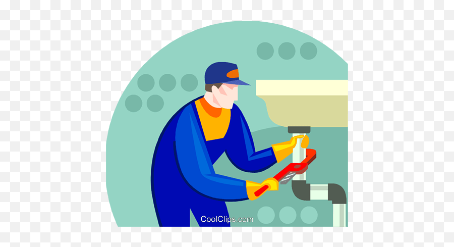 Plumber Working At The Sink Royalty Free Vector Clip Art - Plumber Vector Png Emoji,Sink Clipart