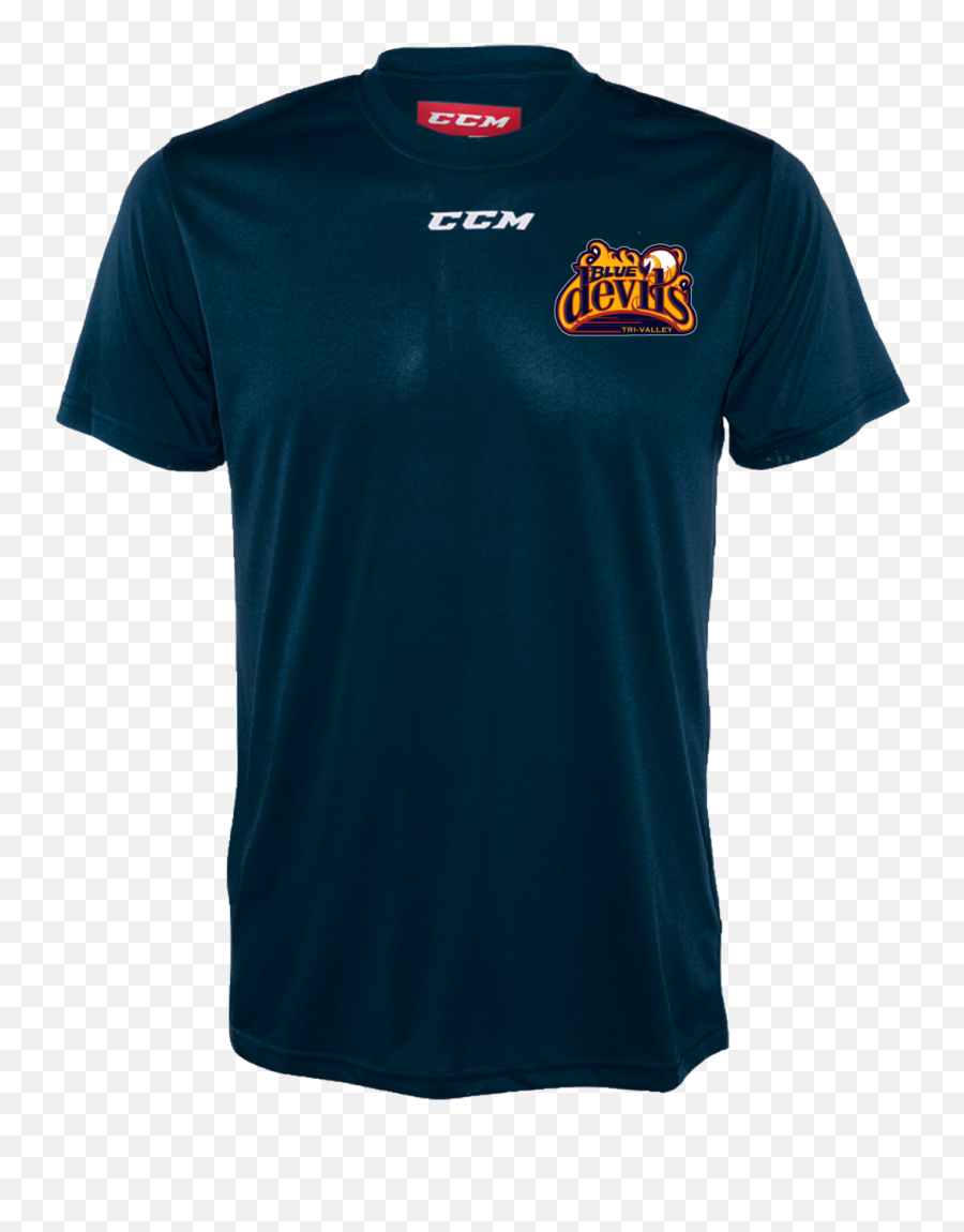 Blue Devils Ccm Team Training Tech Shirts Navy With Heat Transfer Blue Devils Logo - Short Sleeve Emoji,Blue Devils Logo