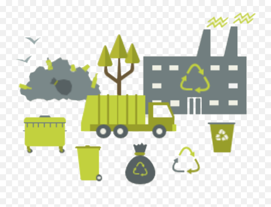 Download Bin Management Recycling - Factory Cartoon Recycling Emoji,Recycle Png