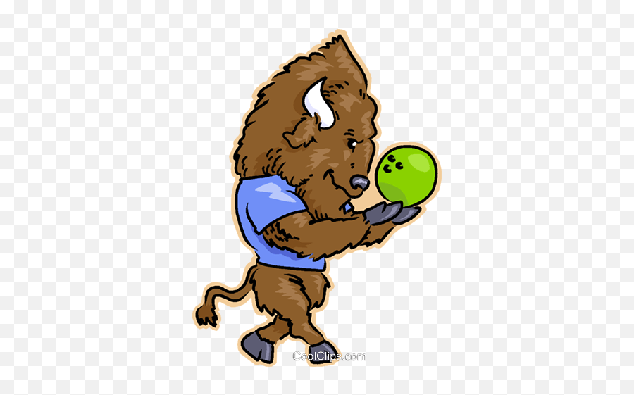 Bison Bowling Royalty Free Vector Clip Art Illustration - Fictional Character Emoji,Bison Clipart