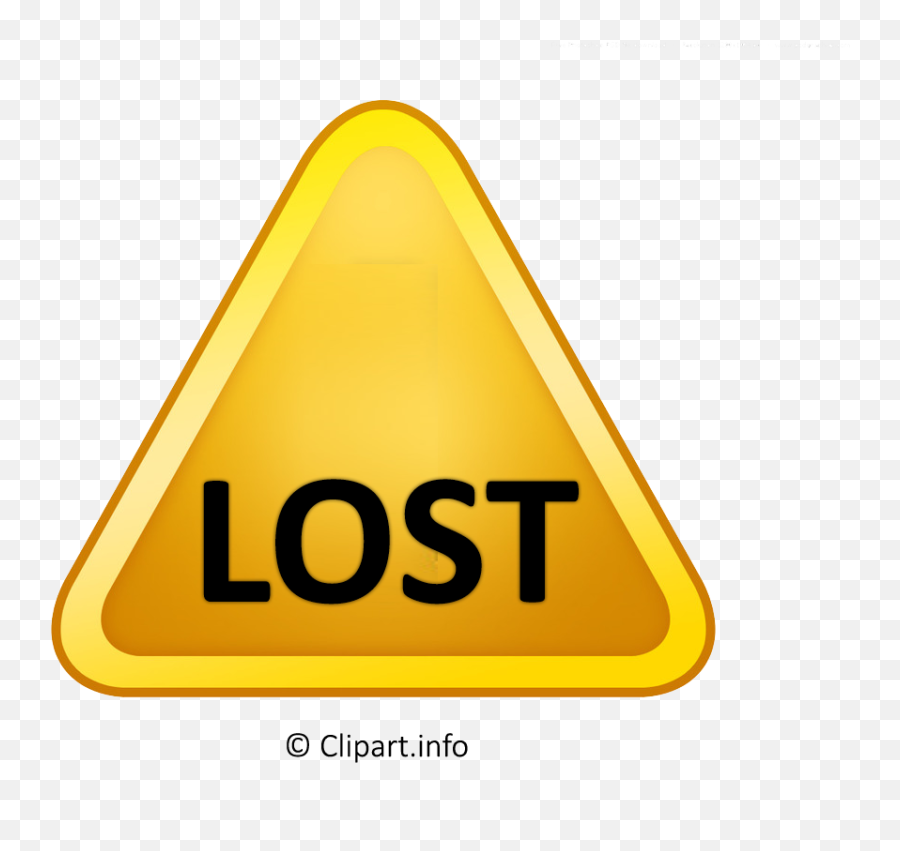 3d Yellow Sign Lost Png Clipart Transparent Background - Lost Clipart Transparent Background Emoji,Triangle Transparent Background