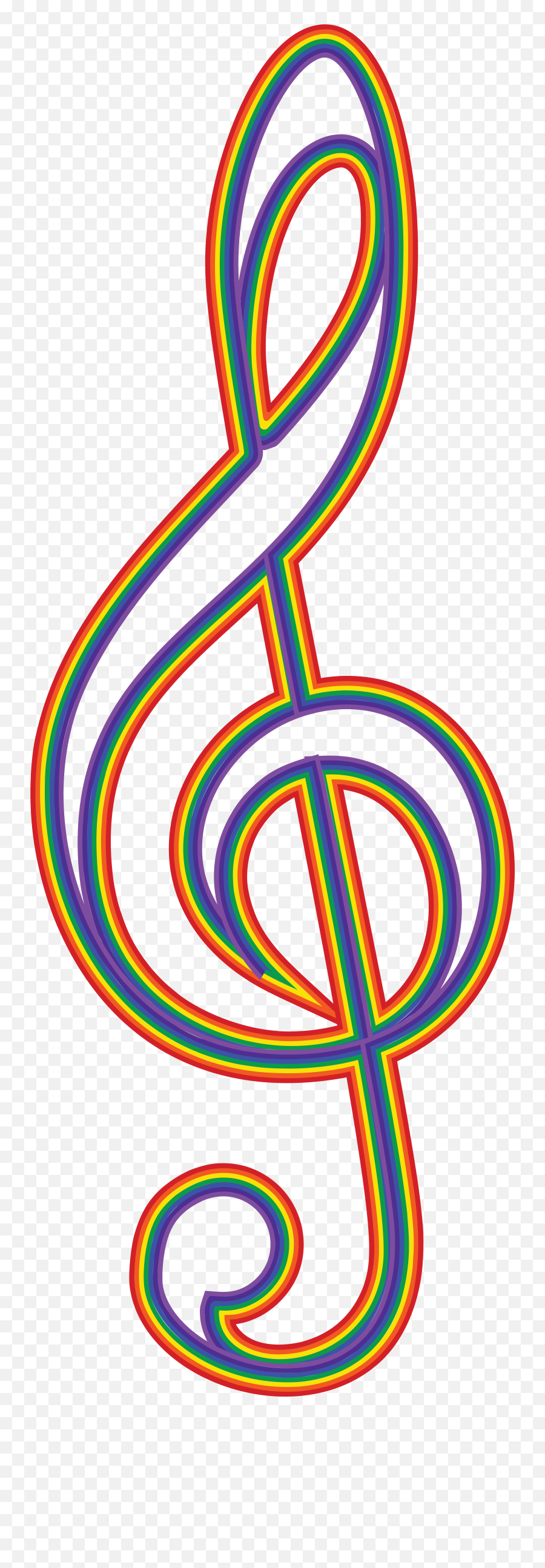 Free Clipart Of A Rainbow Music Clef - Clip Art Png Clef Emoji,Free Rainbow Clipart