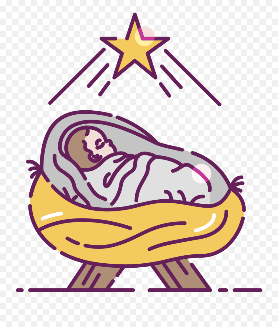 Baby Jesus In A Manger Clip Art - Free Jesus Baby Clip Art Emoji,Jesus Clipart
