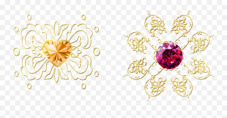 Gemstones Gold Filigree Shiny Emoji,Filigree Transparent Background