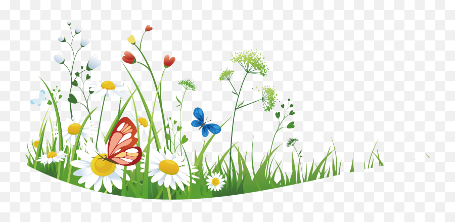 Wild Flowers With Grass Emoji,Wild Grass Png