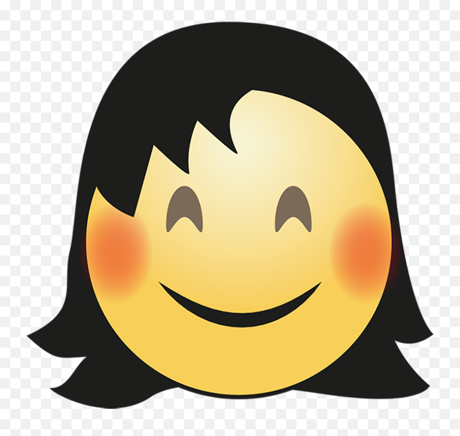 Girl Smiley Face Emoji Png Transparent Images - Yourpngcom,Happy Emoji Transparent