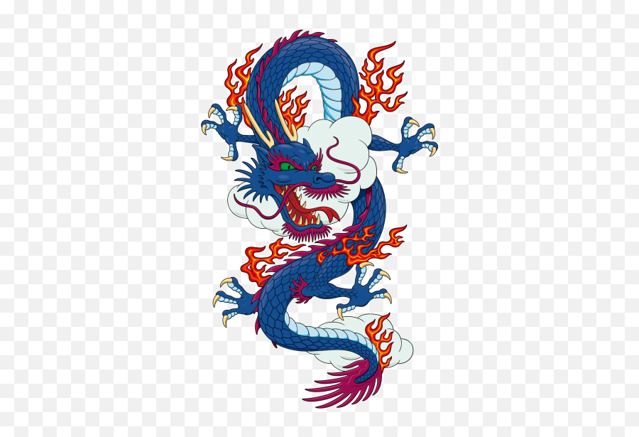 Blue Chinese Material Japanese Dragon T Shirt Vector U2013 Free Emoji,Japanese Clipart