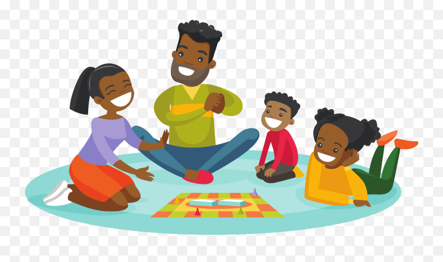 Family Playing Board Games Clipart - Family Activities Clipart Emoji,Games Clipart