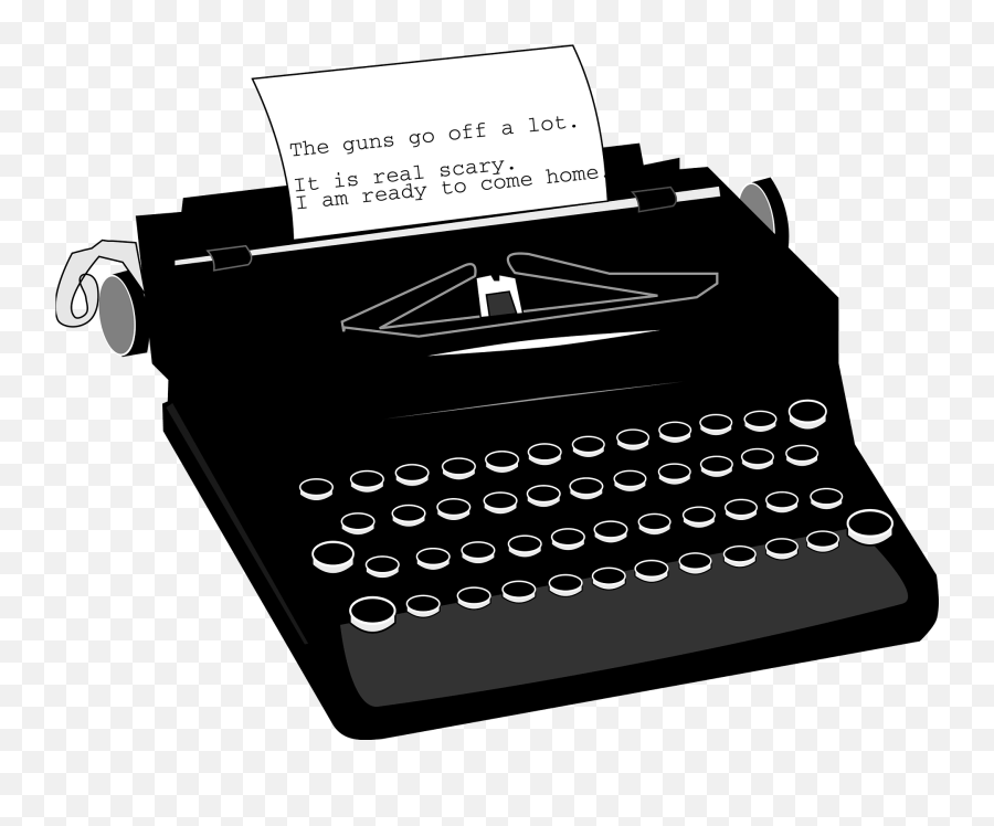 Old Fashioned Typewriter - Black And White Clipart Free Emoji,Go Home Clipart