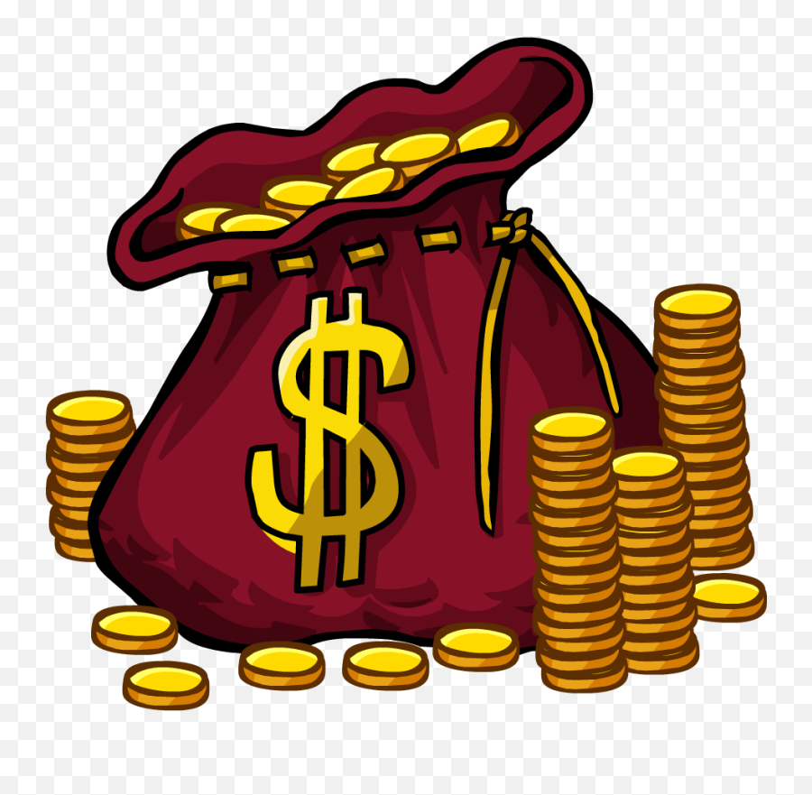 More From My Site - Club Penguin Coins Clipart Full Size Bag Of Coins Clipart Emoji,Coins Clipart