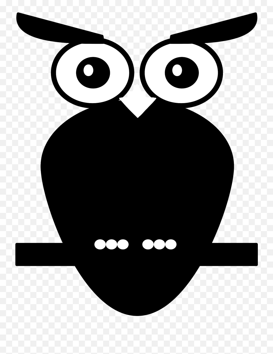 Owl On Perch - Black And White Clipart Free Download Gwanghwamun Gate Emoji,Owl Clipart Black And White
