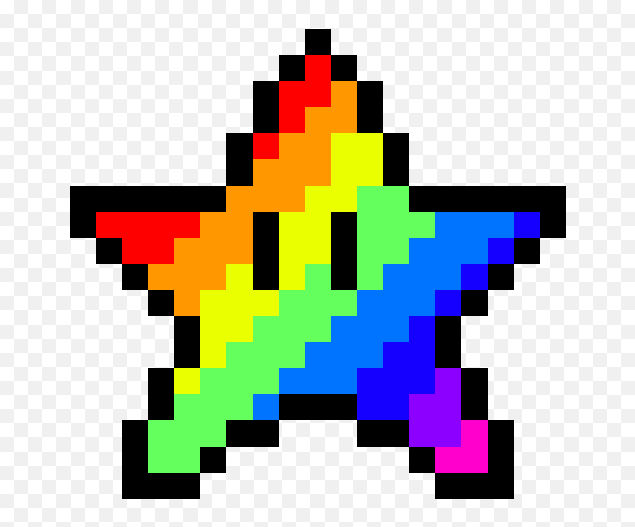 Pixilart - Rainbow Mario Star Png Emoji,Mario Star Png