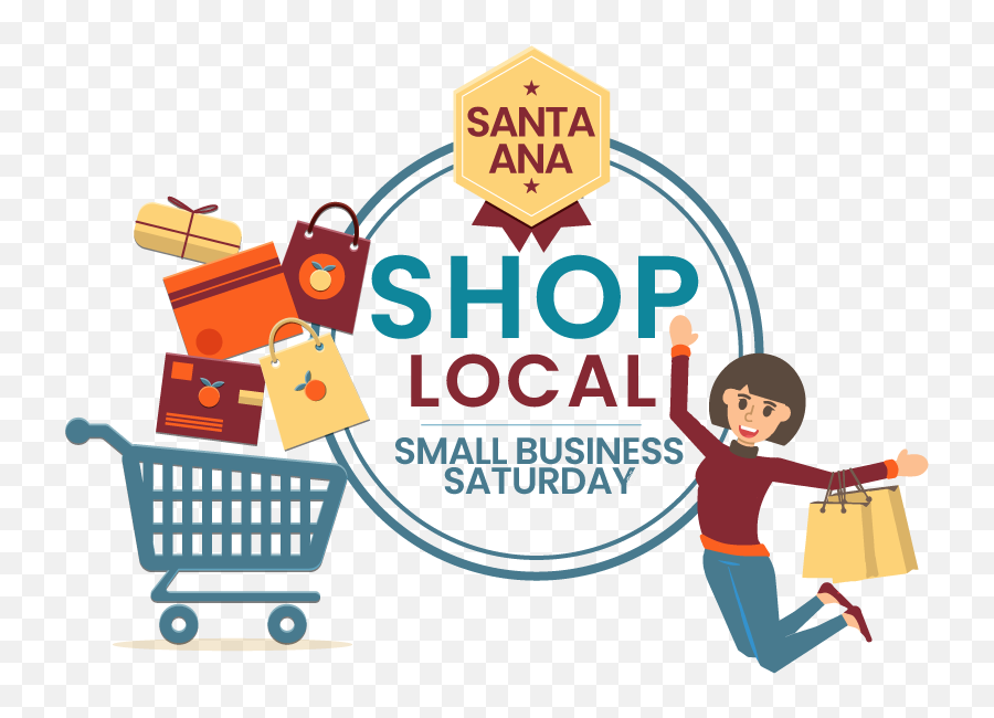 City Of Santa Ana On Twitter Smallbusinesssaturday - Nov Shopping Trolley Vector Png Emoji,Small Business Saturday Logo