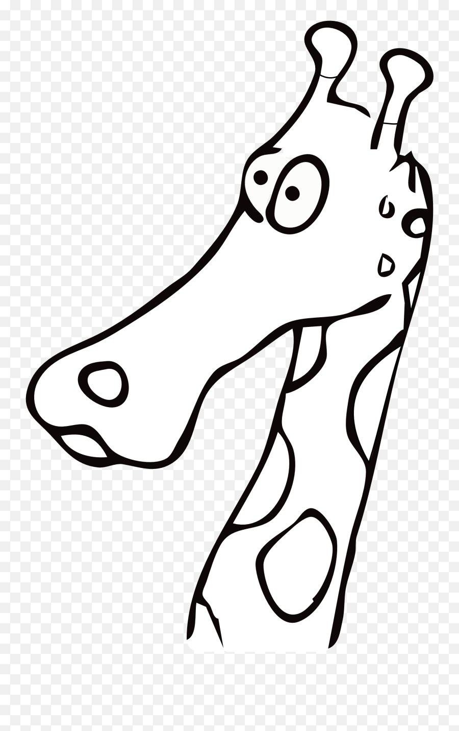 Giraffe Black And White - Clipart Best Line Drawing Giraffe Heads Emoji,Black And White Clipart