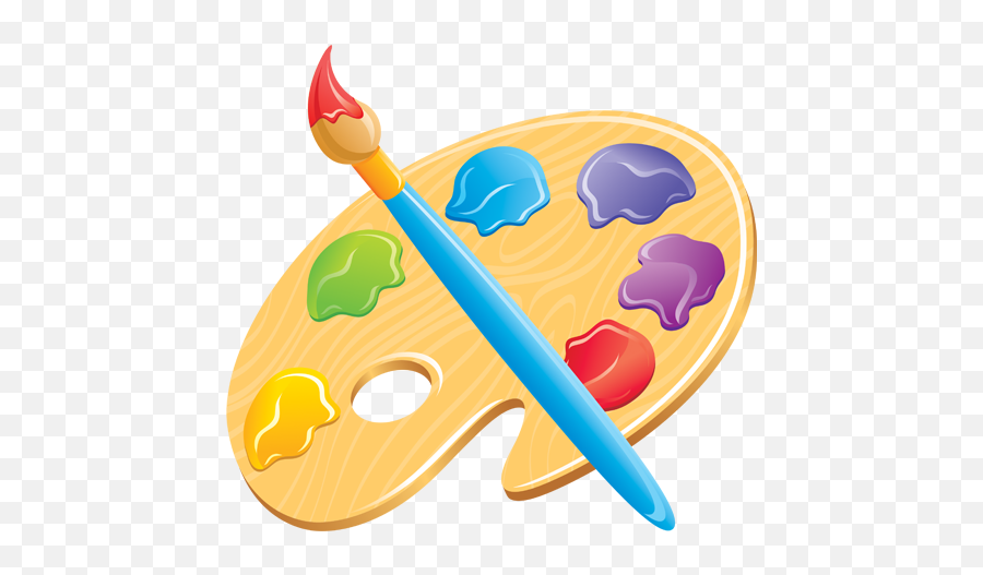 Paintbrush Clipart Art Pallet Paintbrus 1425143 - Png Transparent Background Paint Palette Clipart Emoji,Paintbrush Clipart
