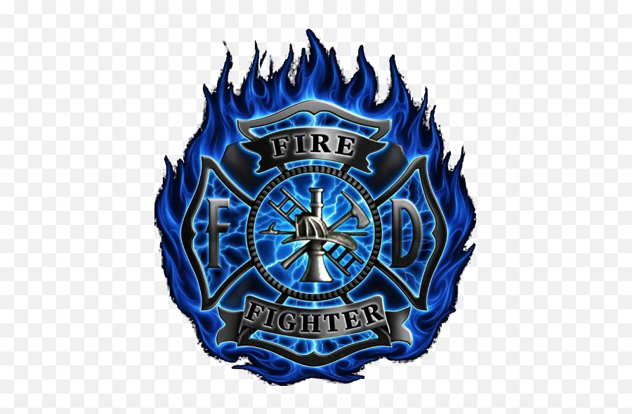 Firefighter Blue Flame Clock Widget - Firefighter Maltese Cross With Flames Emoji,Blue Flame Transparent