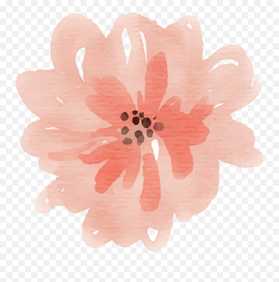 Free Watercolor Flower Images Peach - Watercolor Peach Flower Clipart Emoji,Floral Png
