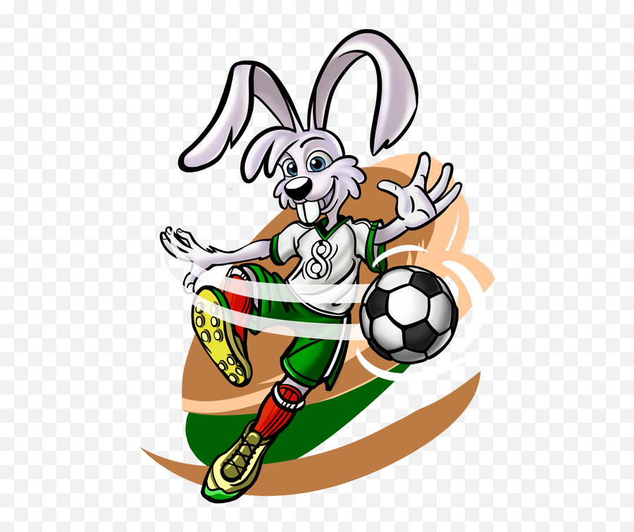 Easter Bunny Playing Soccer Clipart - Full Size Clipart Emoji,Playing Soccer Clipart